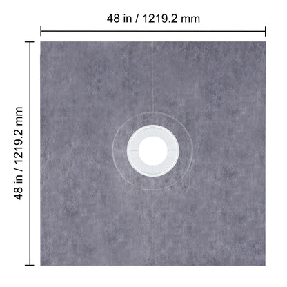 Douchesysteem – Douchebak – Doucheset – Douchevloer – Douchebasis – EPS Schuim 1219x1219 mm – Waterdicht Met 5° Afschot En Roestvrij Stalen Afvoerrooster