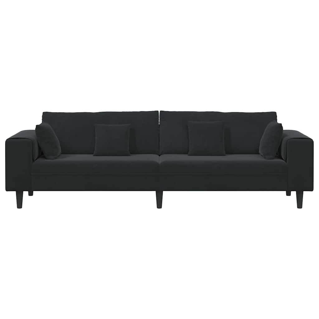 Velvet Bank – Fluwelen Sofa – Zitbank – Loungebank – Slaapbank – Zacht Fluweel – Stevig Houten Frame – Turquoise Zonder Ottoman