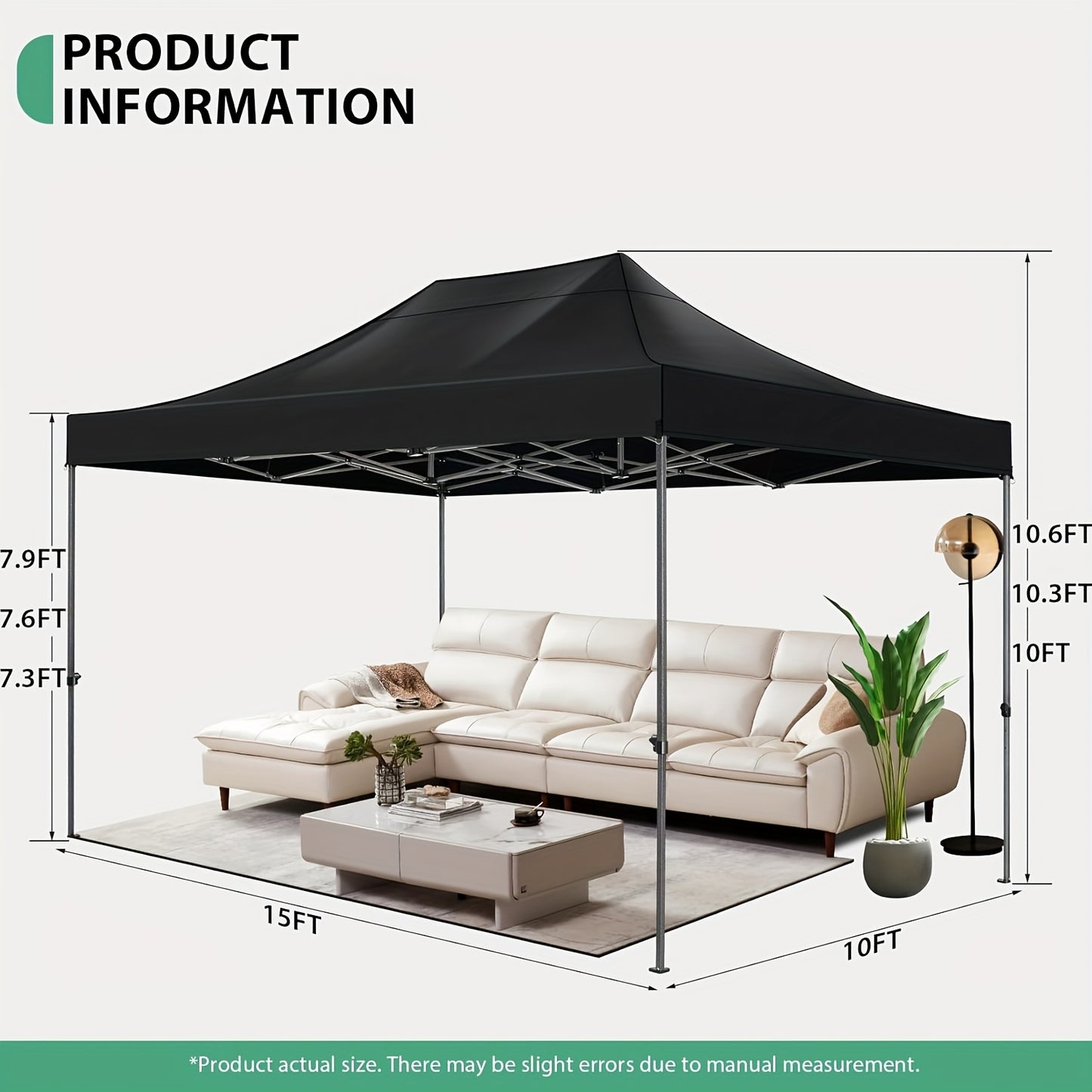 Partytent – Tuinpaviljoen – Easy Up Tent – Vouwtent – Overkapping – 3x4,5 m – 4 Afneembare Zijpanelen – Waterafstotend Frame