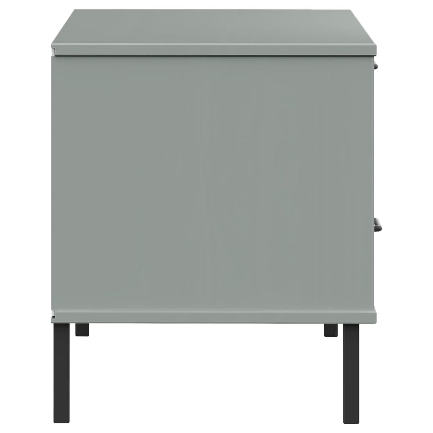 TV Cabinet with Metal Legs Grey Solid Wood Pine OSLO TV Stand Entertainment Center with Storage, Media Television Table for Living Room Bedroom
