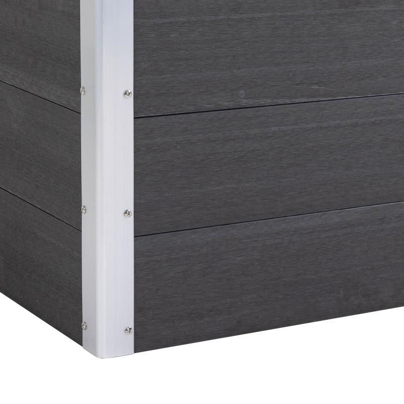Verhoogde Plantenbak – Tuinbak – Plantbed – Bloembak – Moestuinbak – Weerbestendig WPC & Aluminium – 100x50x50 cm – Zonder Bodem – Makkelijk Montage
