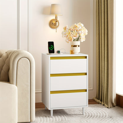 Bedside Table, Set Of 2, Side Table, 3 Drawers, Bedside Cabinet With 4 Removable Footrests, Bedside Table In The Bedroom, Sofa Table, For Bedroom, Living Room, White