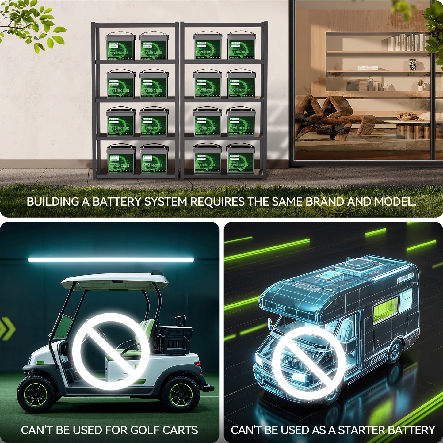 12,8V LiFePO4 Accu – Lithium Accu – Camper Accu – Noodaccu – Solar Accu – 2-Pack 50Ah – 50A BMS Bescherming – Meer Dan 3000 Levenscycli