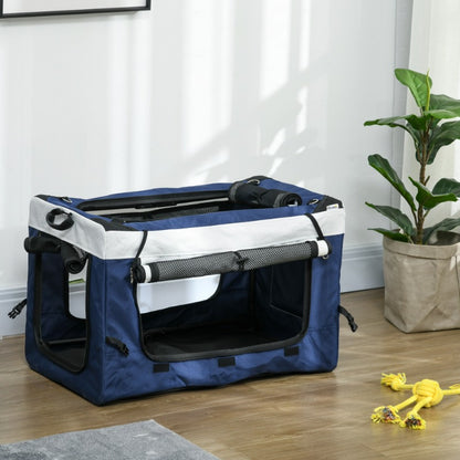 Hondenbuggy – Hondenwagen – Wandelwagen – Draagmand – Huisdierenbuggy – 2-in-1 Functie – Lichtgewicht & Opvouwbaar – Blauw – Voor Kleine Honden