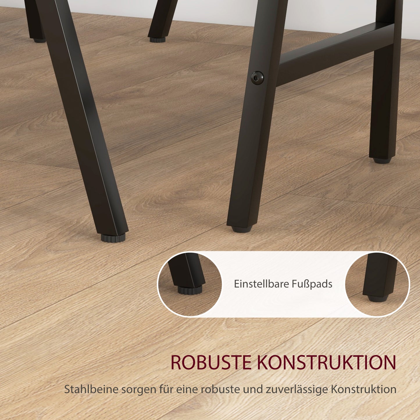 Eetkamer Set – Diningset – Tafel Met Stoelen – Eettafel Set – Stoelen Set – Donkergrijs – Button Tufting – Dikke Linnenlook Bekleding