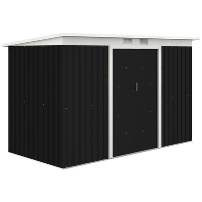 Tuinhuisje – Tuinschuur – Tuinberging – Berging – Schuur – Donkergrijs Staal – Schuifdeur & Ventilatieraam – Ruim Interieur & Eenvoudige Montage