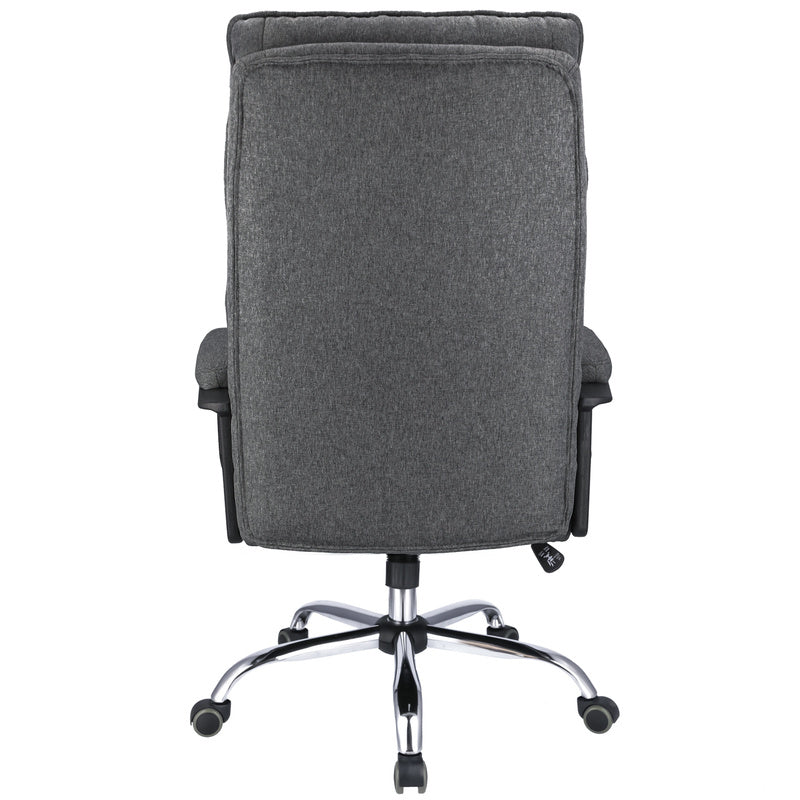 Bureaustoel – Bureaustoel Met Wielen – Kantoorstoel – Werkstoel – Stoel Met Stoffen Bekleding – Ergonomisch Comfort – Verstelbare Hoogte 43-49 cm - Donkergrjs