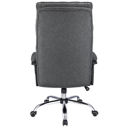 Bureaustoel – Bureaustoel Met Wielen – Kantoorstoel – Werkstoel – Stoel Met Stoffen Bekleding – Ergonomisch Comfort – Verstelbare Hoogte 43-49 cm - Donkergrjs