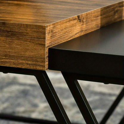 Salontafel – Bijzettafel – Sofa Tafel – Consuletafel – Woonkamertafel – Hardhout en Glas – Volledig Gemonteerd