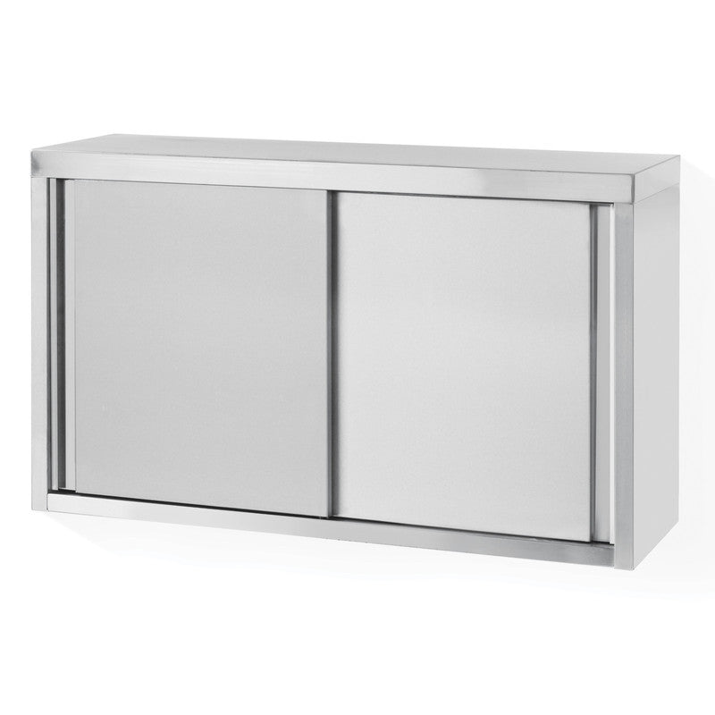 Wandkast – Keukenkast – Muurkast – Opbergkast – Stalen kast – Roestvrijstaal – Schuifdeuren – 120x60x40 cm – Duurzaam AISI 430 staal