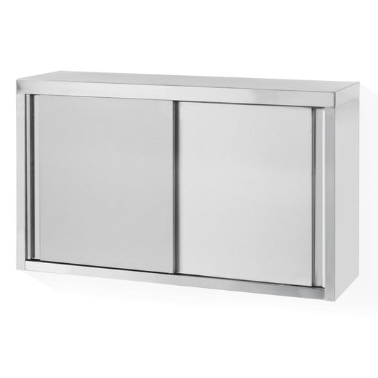 Wandkast – Keukenkast – Muurkast – Opbergkast – Stalen kast – Roestvrijstaal – Schuifdeuren – 120x60x40 cm – Duurzaam AISI 430 staal