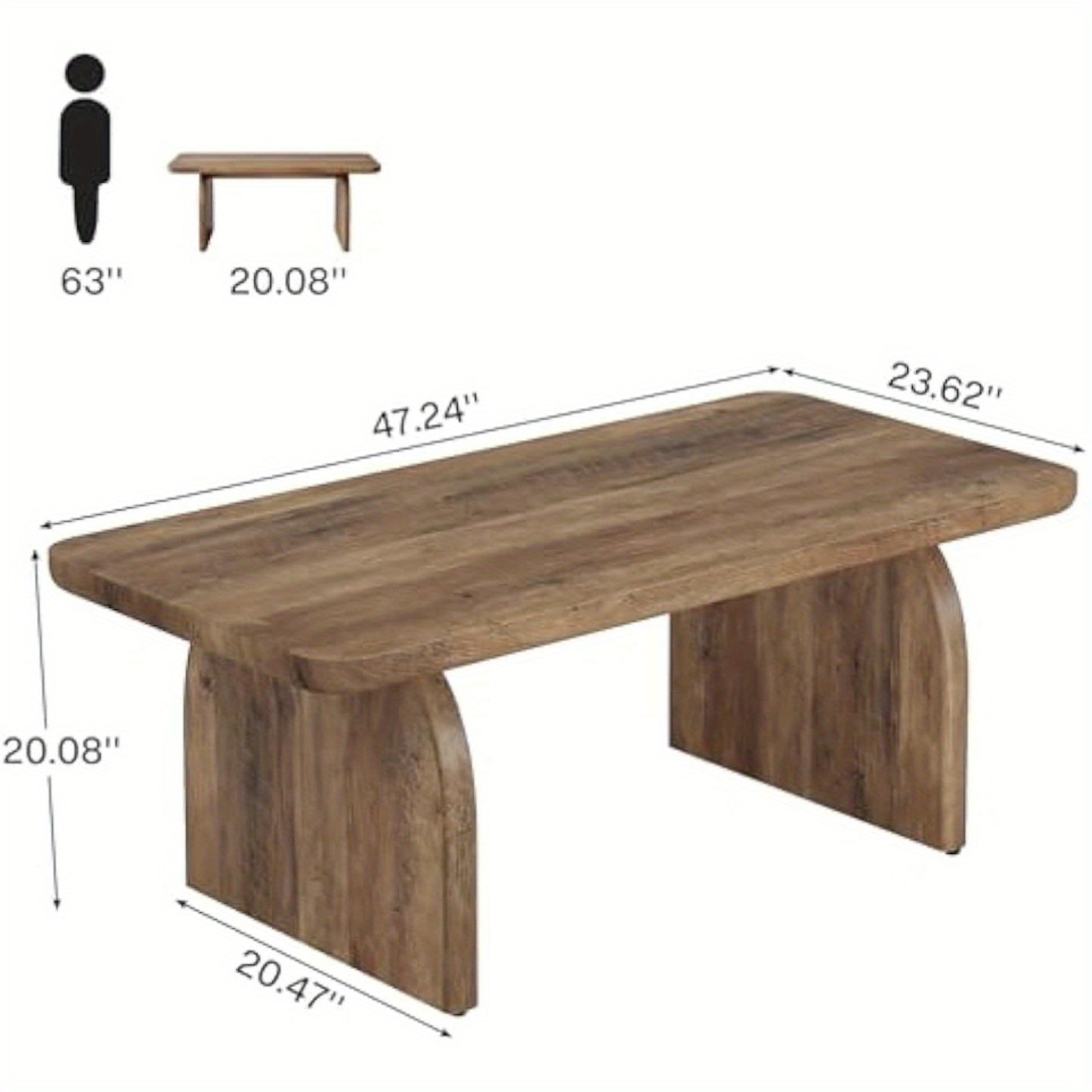 Salontafel – Woonkamertafel – Koffietafel – Bijzettafel – Tafeltje – Groot – Rechthoekig – Houtnerf Bruin – Lage Profiel – Stevig Met Verstelbare Poten