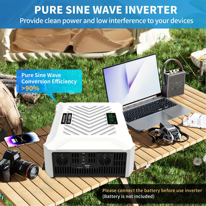 DATOUBOSS Peak 6000W 12V3000W Pure Sine Wave Inverter High Efficiency Output Overload Protection Special Protective Cover Design Suitable for Home Use Emergency Power Outdoor Travel Caravans, Travel Power Source, Home Power S