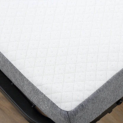 Inklapbaar Logeerbed – Opklapbed – Gastbed – Vouwbed – Logeerbed Met Wielen – Wit/Zwart – Stalen Frame – Comfortabel Schuimmatras 200x75x42,5 cm