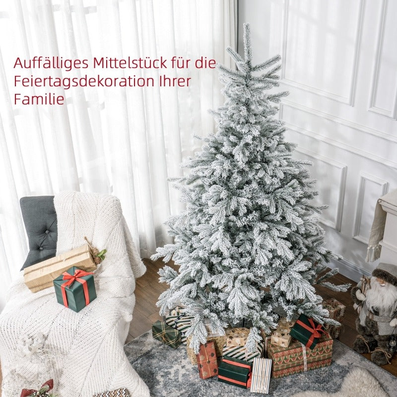 Kunstkerstboom – Nephierboom – Kerstboom Decoratie – Winterboom – Sfeervolle Boom – 180 cm Hoog – Vol Met Sneeuwvlokken – Makkelijk Montage & Vlamvertragend