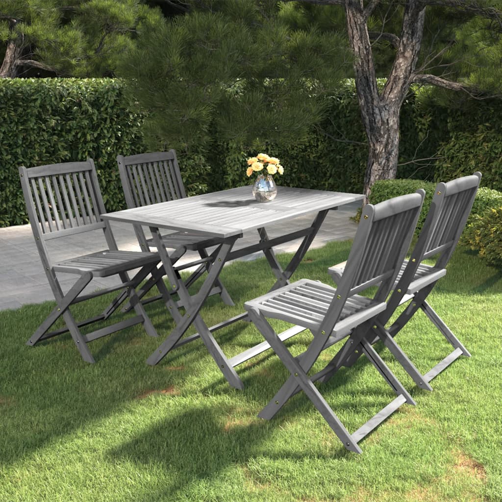 Vidaxl 5/7X Solid Acacia Wooden Garden Set Grey Terrace Set With/Without Armrest