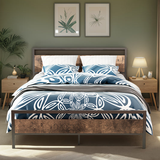 Metalen Bedframe – Stalen Bed – Logeerbed – Jongerenbed – Futonbed – Upgraded Bruin – Stevige Constructie – Handige Opbergruimte