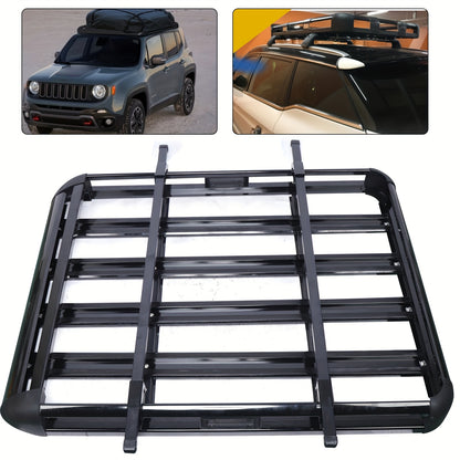 Dakkofferrek Aluminium – Dakmand – Bagagerek – Dakdrager – Universele Rooftop Cargo Basket – Zwart – 127x97 cm – Max 68 kg draagvermogen