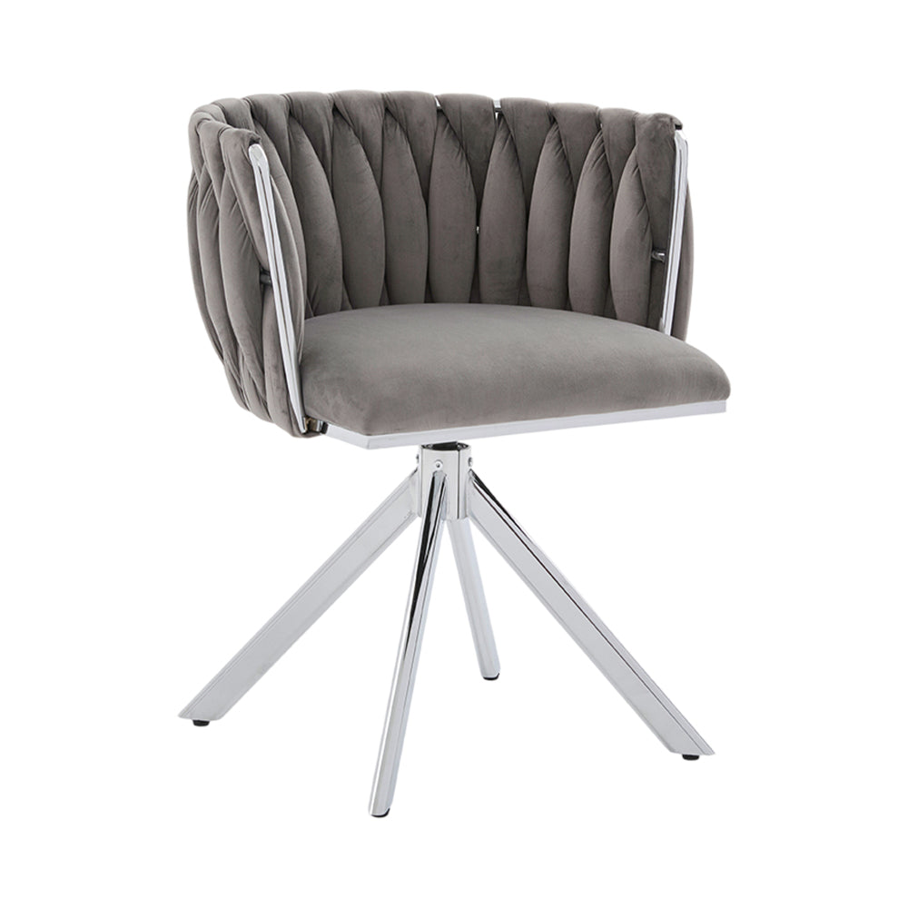 Velvet Dining Chairs, Featuring a Sturdy and Durable Metal Frame, 180° Swivel Function, and Ergonomic Back Support, Offer a Soft and Luxurious Feel, Perfect for Lounge Areas (set of Two).