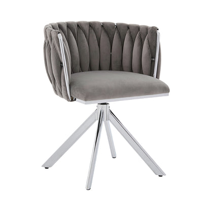 Velvet Dining Chairs, Featuring a Sturdy and Durable Metal Frame, 180° Swivel Function, and Ergonomic Back Support, Offer a Soft and Luxurious Feel, Perfect for Lounge Areas (set of Two).