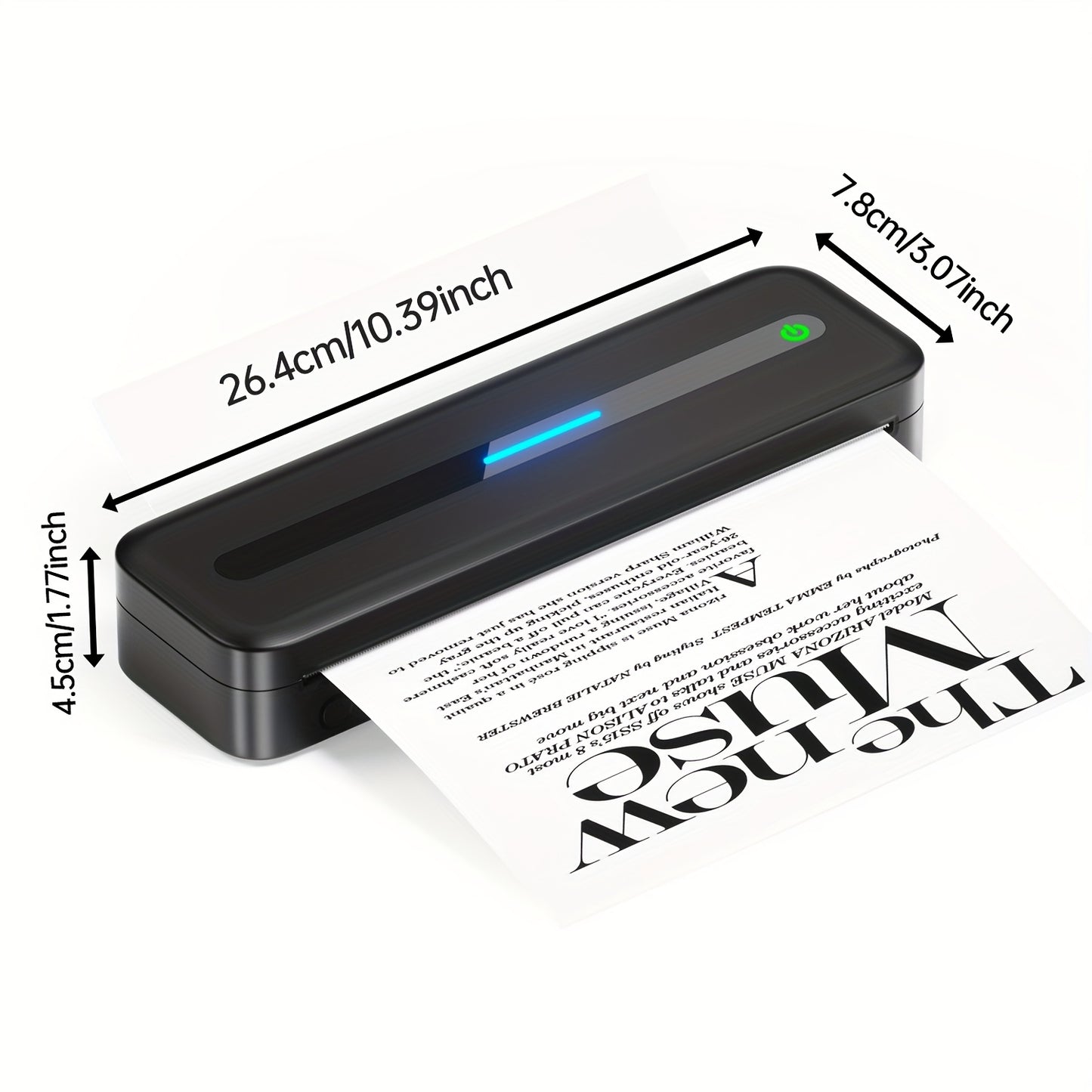 Draagbare printer – Mobiele printer – Pocket printer – Thermische printer – Bluetooth printer – Inktloos printen – USB oplaadbaar – Ondersteunt A4 en US letter formaat