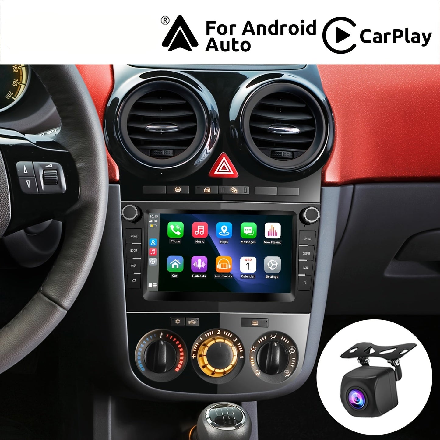 Autostereo – Autoradio – Navigatiesysteem – Multimedia Speler – Dashboard Unit – 7 Inch HD-IPS Touchscreen – Android 14 Met WiFi & AHD Camera
