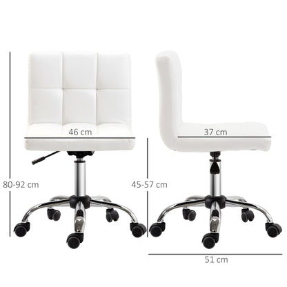 Ergonomische Bureaustoel – Bureaustoel Met Wielen – Draaistoel – Werkstoel – Bureaustoel Verstelbaar – Verstelbare Hoogte 80-92 cm – Kunstleren Bekleding – Compact Formaat 46×51 cm