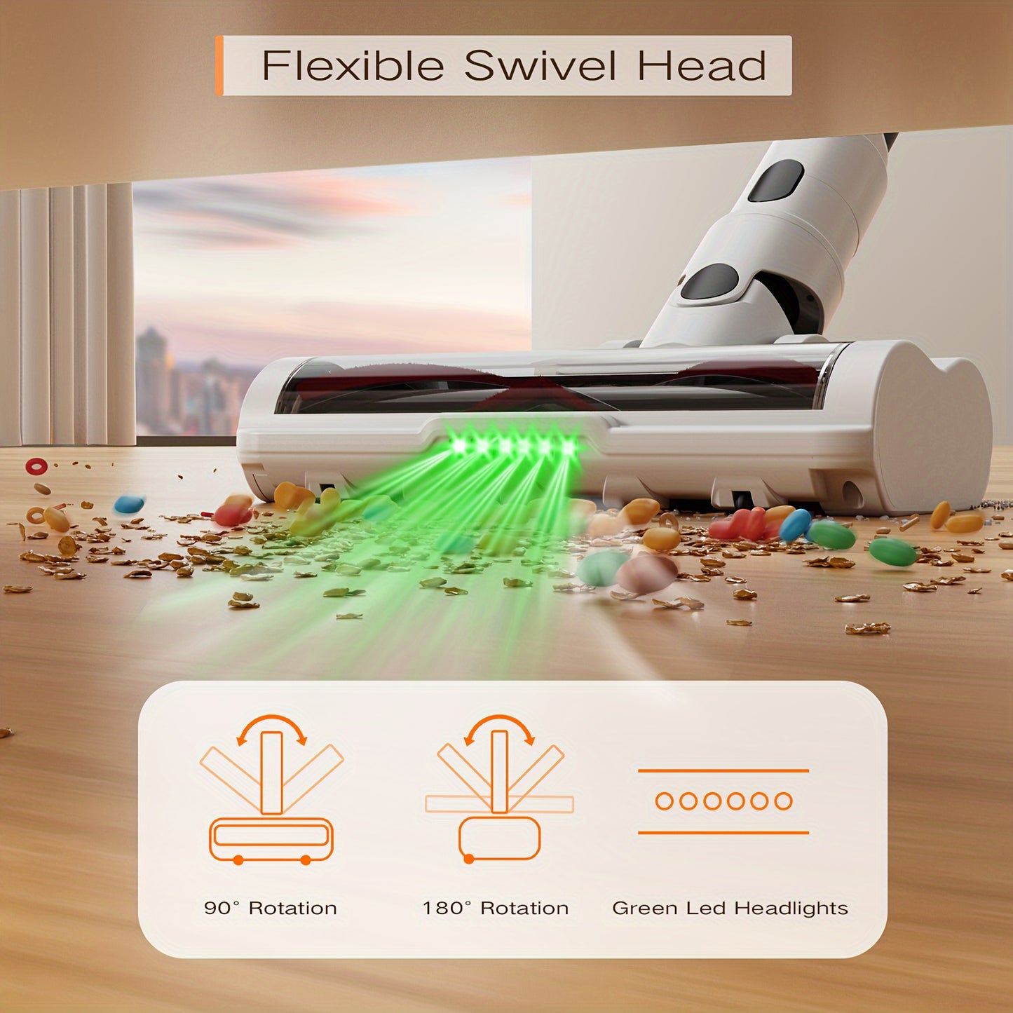Steelstofzuiger – Draadloze Stofzuiger – Handstofzuiger – Steelstofzuiger Zonder Snoer – Cordless Vacuum Cleaner – Lichtgewicht Design – Krachtige Zuigkracht 30 kPa