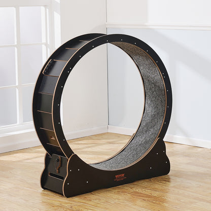 Kattenrenwiel – Kattenlooprad – Kattenfitnesswiel – Kattenrennen – Kattenrad – Groot 110 cm – Stil Geluiddempend – Veilig Houten Frame