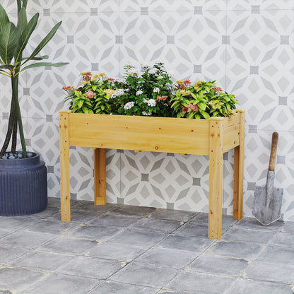 Verhoogde Tuinbak – Kruidentuinbak – Plantenbak – Bloembak – Moestuinbak – Massief Vurenhout – Inclusief Drainage – Ergonomisch Design 47 Inch