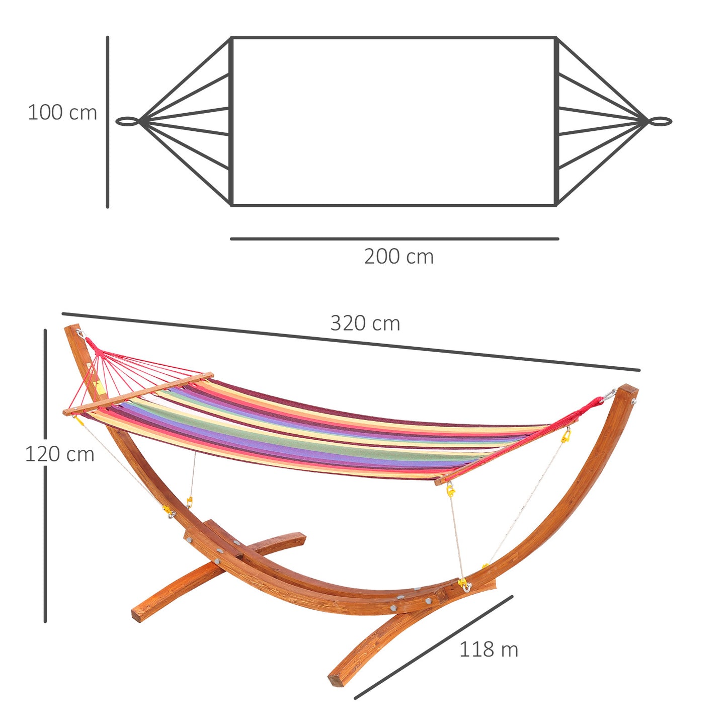 Hangmat Kader – Tuinhangmat – Houten Frame Hangmat – Relaxstoel – Schommelstoel – Stevig Houten Frame – Max. 120 Kg Belastbaar
