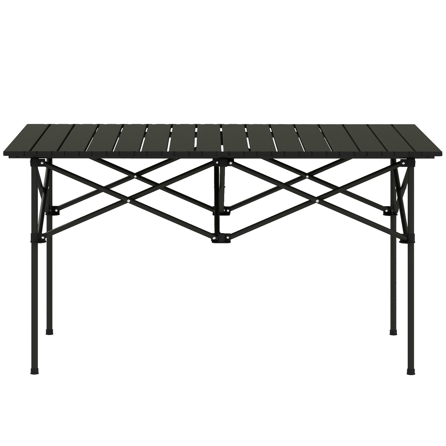 Campingtafel – Klaptafel – Vouwtafel – Kampeertafel – Tuintafel – Aluminium Frame – Inklapbaar Met Rollend Tafelblad – 95x55 cm – Zwart