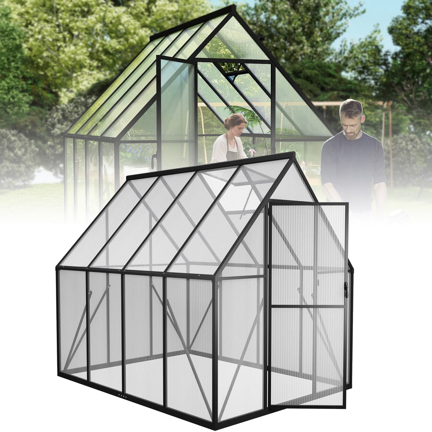 Kasje – Kasje – Tuinhuisje – Broeikas – Kweekkas – Ruim 182,88x243,84 cm – Stevig Frame met Solide Basis