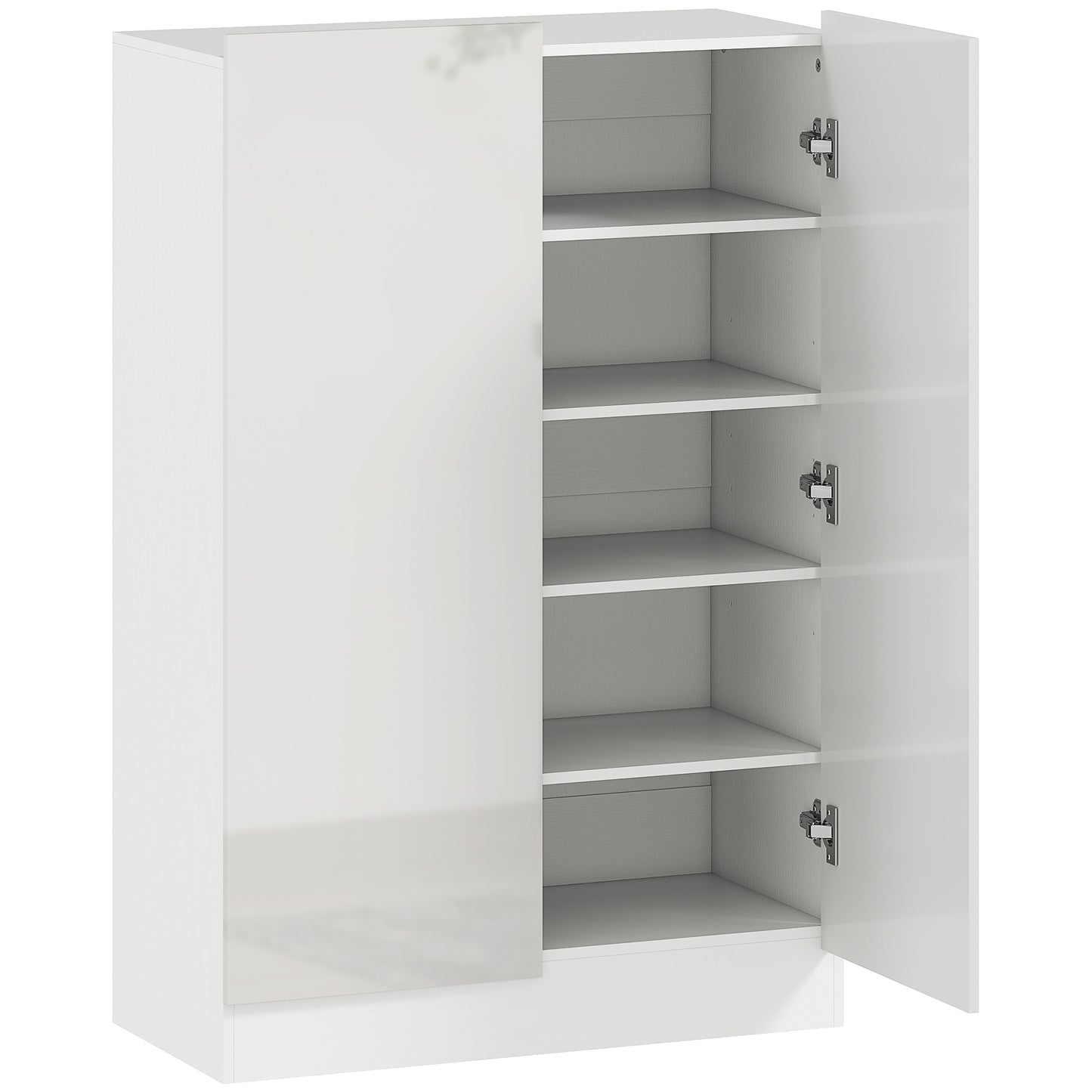 5-Tier Shoe Rack for 20 Pairs of Shoes, Adjustable Shelves, for Entryway, Hallway, Wood, White