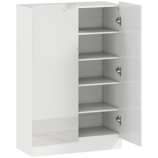 5-Tier Shoe Rack for 20 Pairs of Shoes, Adjustable Shelves, for Entryway, Hallway, Wood, White