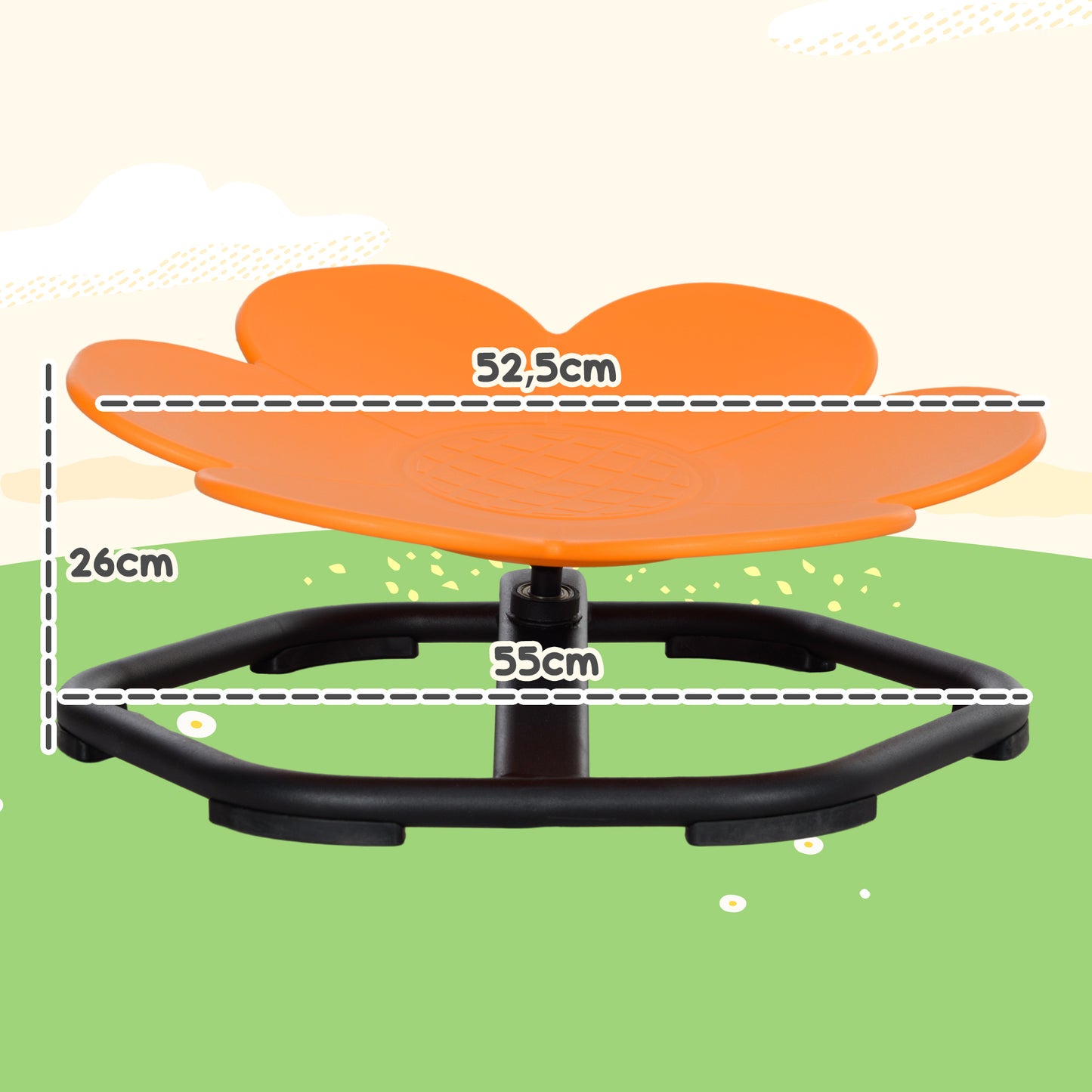 Draaistoel Kids – Sensorische Stoel – Balanceerstoel – Autisme Stoel – Kinderstoel Oranje – Ergonomisch Comfort – Beweging Bevordert Focus