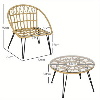 5-Teilige Gartensitzgruppe, Boho-Stil, 1 Esstisch &Amp; 4 Stühle, Auflagen, Polyrattan, Beige/Natur, Moderne Küchenmöbel, Schneller Aufbau, Platzsparend, Esstisch Im Landhausstil Geeignet Für Wohnzimmer, Esszimmer, Küche