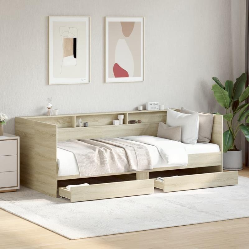 90X200 Cm Day Bed with Drawers Without Mattress Multifunctional Design Combining Rest And Storage Easily Integrating Into Various Home Styles Suitable for Living Room Or Small Bedroom Scenes, Space-Saving, Durable & Stylish H