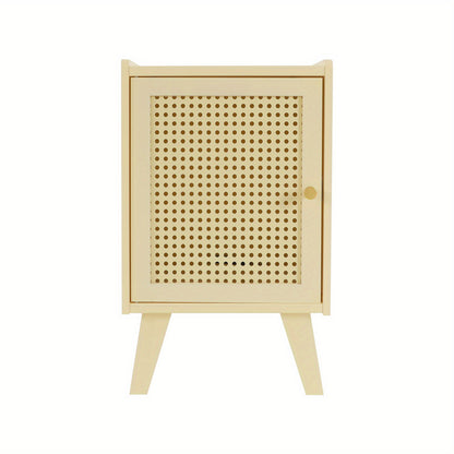 Nachtkastje – Bedside Table – Bijzettafel – Opbergmeubel – Nachtmeubel – Modern Minimalistisch Design – Compact Formaat – Duurzaam Bamboe & Krasbestendig – Romig Beige