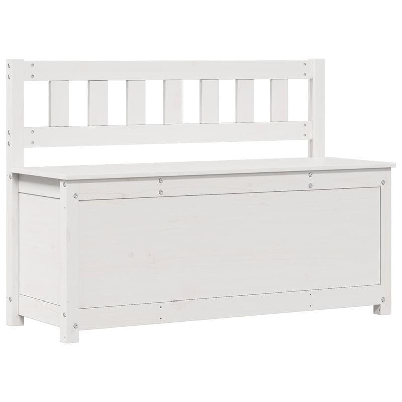Bench 110X41X76.5 Cm Made of Solid Pine Wood in White. This Bench Is Ideal As a Shoe Stool in Your Hallway Or As a Storage Stool in Your Living Room.