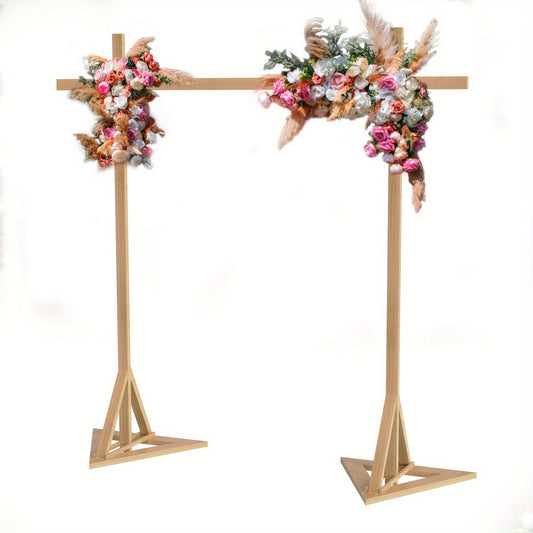 AESOME Classic Wooden Arch Backdrop Stand - 3.05X3.05meter Large Wedding Ceremony Frame for Garden, Photo Background Decoration, No Electricity Needed for Halloween, Christmas Event & Party Supplies