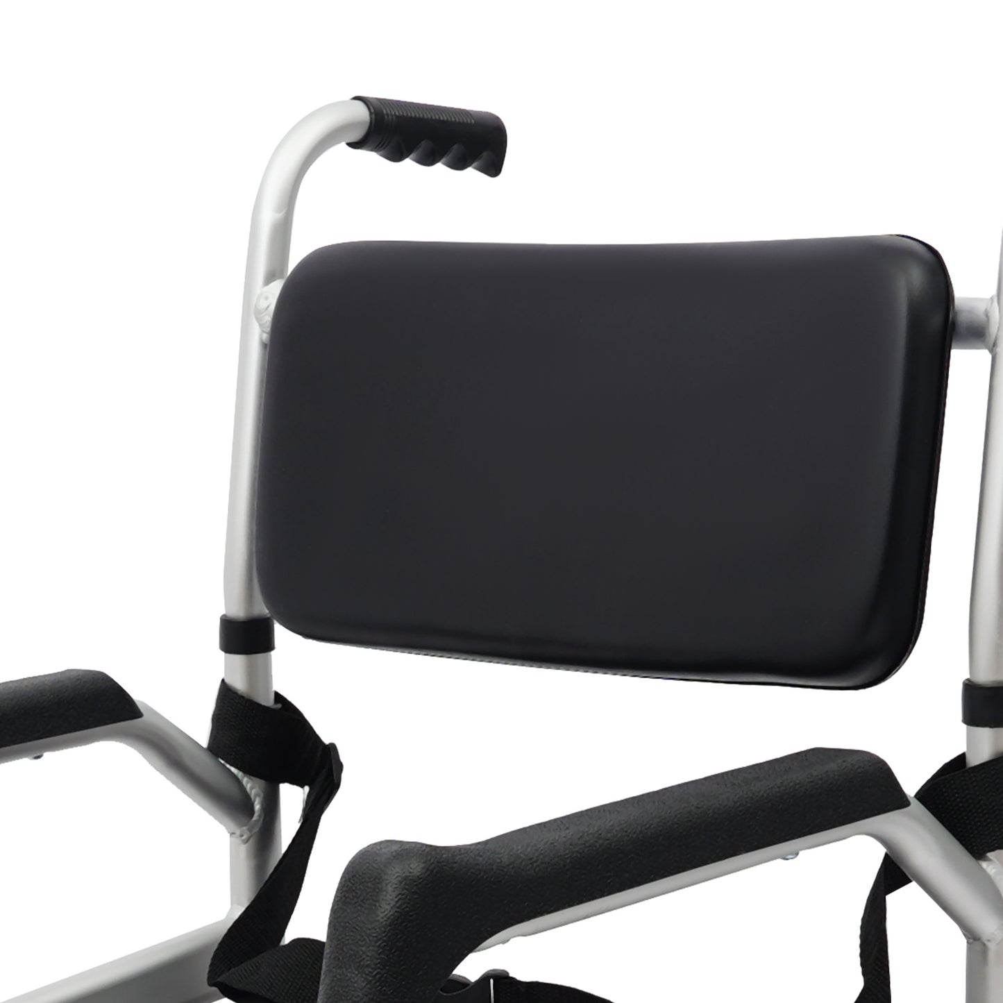 Opvouwbare Douchezit – Douchekruk – Toiletstoel – Mobiliteitsstoel – Douchehulp – Verstelbare Zithoogte – Aluminium Frame Met Wieltjes – Zwart-Zilver