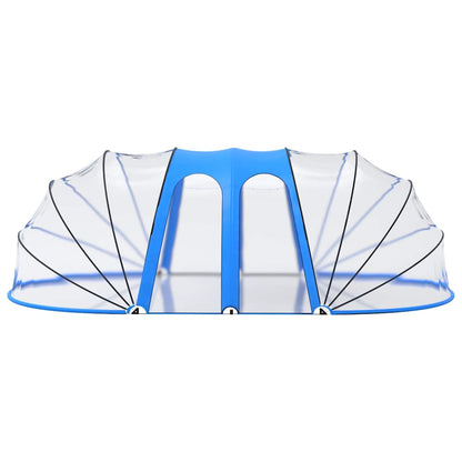 Zwembadhoes – Zwembadafdekking – Afdekzeil – Pool Cover – Dome Overkapping – 620x410x210 cm – UV-Bestendig PVC Frame – Transparant Met Oproldeuren