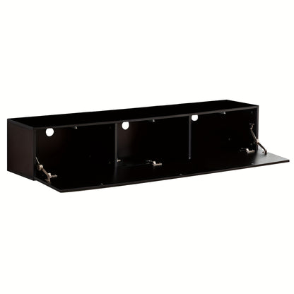 Tv Kast – TV Meubel – Lowboard – Wandmeubel – Hangend Meubel – Zwart – Metaal – 160x30,5x34 cm