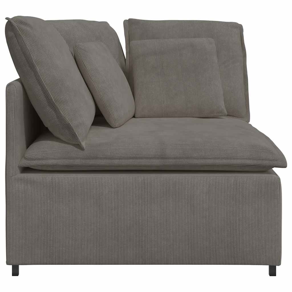 Modulaire Bank – Modulair Sofa – Hoekbank – Zithoek – Loungesofa – Lichtgrijs – Corduroy Stof – Metalen Frame – Zacht Zitcomfort