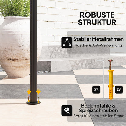 Tuingazebo – Tuinhuisje – Buitenoverkapping – Serre – Prieel – Met LED-Verlichting – Waterafstotend En Brandvertragend – 240 x 150 x 258 cm – Dubbel-Laags Dak