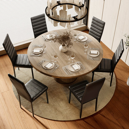 Eetkamerstoelen – Stoelen – Kuipstoelen – Keukenstoelen – Designstoelen – Set van 6 – Hoogwaardige Kunstleer Bekleding – Massief Houten Frame