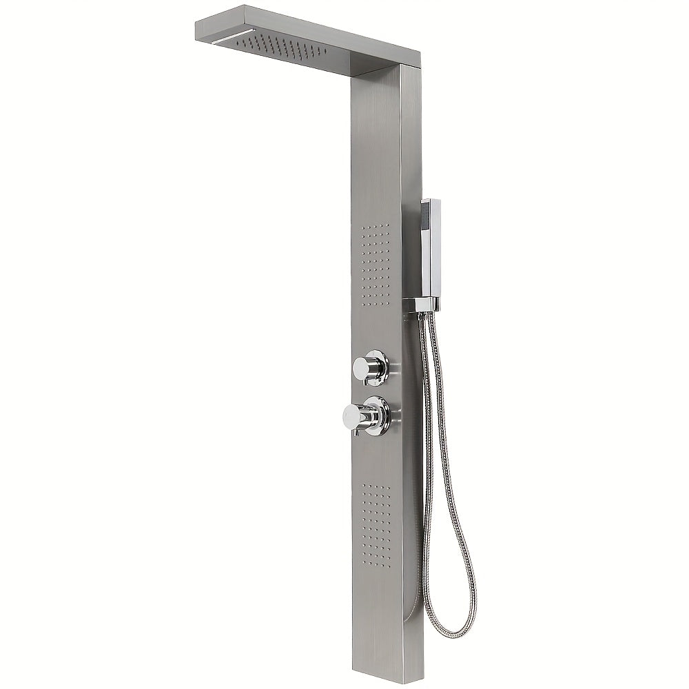 Hydraulic Massage Shower Screen, H-130cm, Stainless Steel Material, 4 Functions, Rain|waterfall|massage Nozzle|handheld Shower