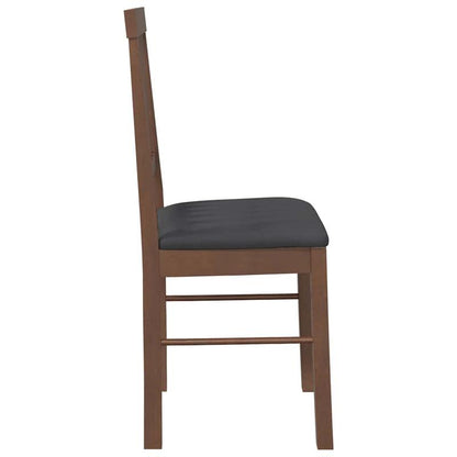 2pcs Modern Brown Solid Wood Dining Chairs with Cushioned Seats & Backrests - Legs, Sturdy Frame, Easy-Clean Surfaces, Comfortable Padded Chairs, Dining Room, Contemporary Furniture (No Fabric)