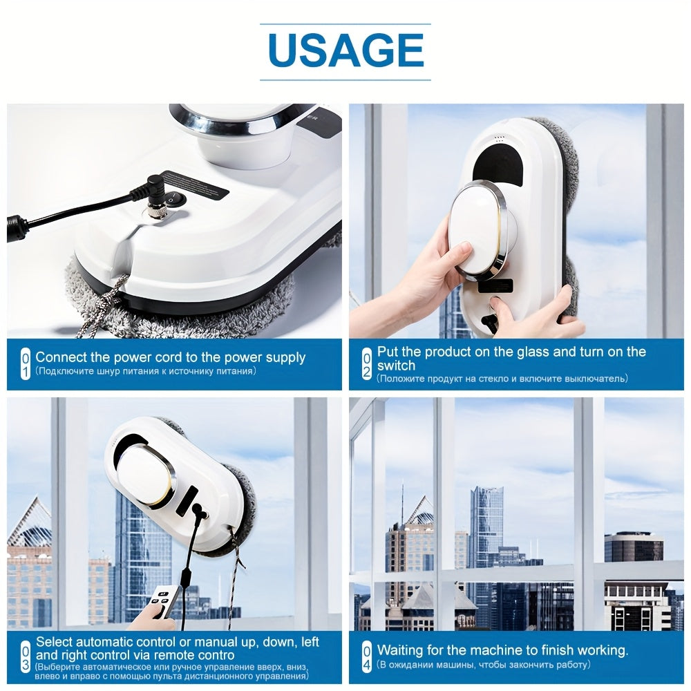 Raamrobot – Robot Ramenwasser – Ruitenreiniger – Elektrische Ramenwasser – Raamwisser – Automatische Waterspray – Krachtige Zuigkracht 5600Pa